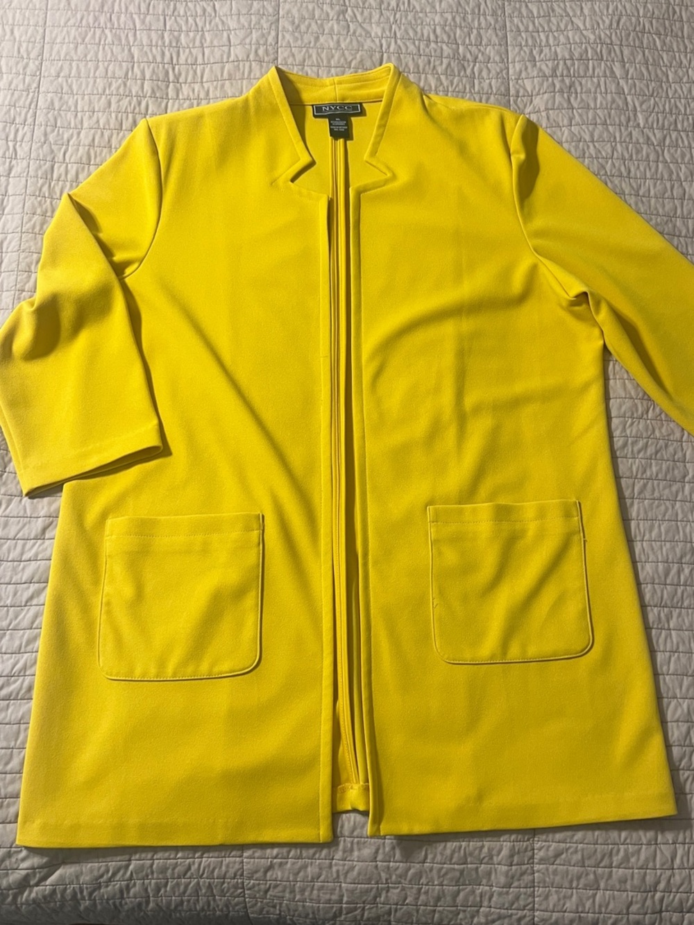 NY&C Women's Bright Mustard Open-Front Blazer Jacket - Picture 7 of 14